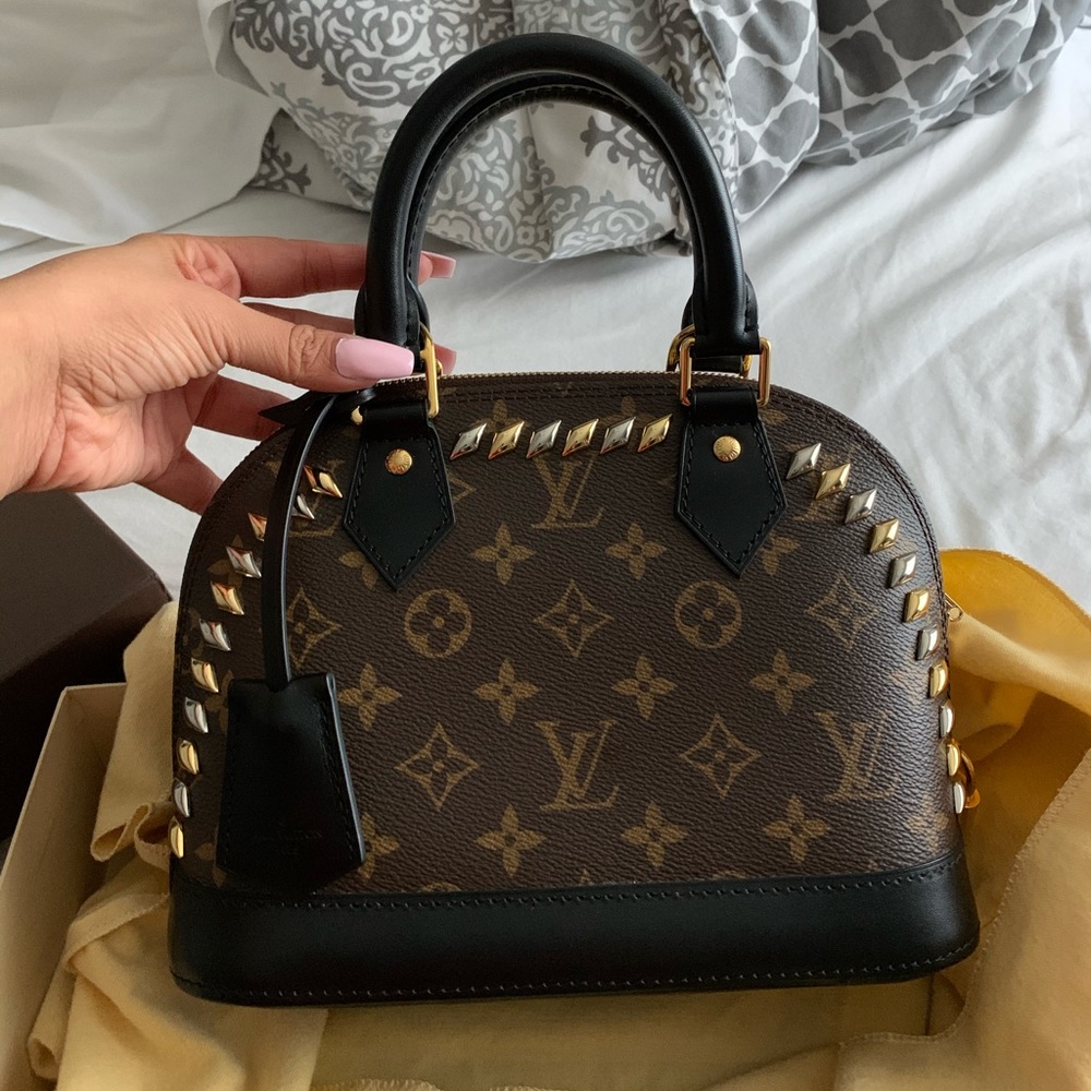 Authentic Louis Vuitton metal studded Alma BB